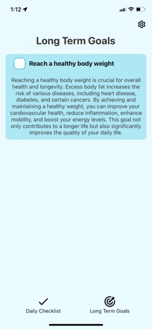 Longevity Checklist Screenshot 5 of 5