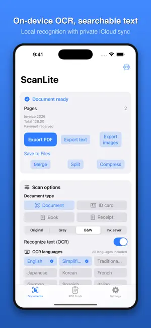 ScanLite: Scanner and OCR screenshot 2