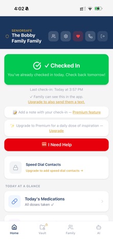 SeniorSafe App iPhone screenshot