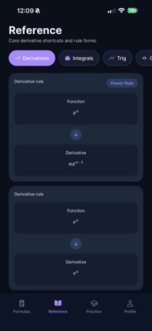 Calculus Formulas - CalcRef iPhone screenshot