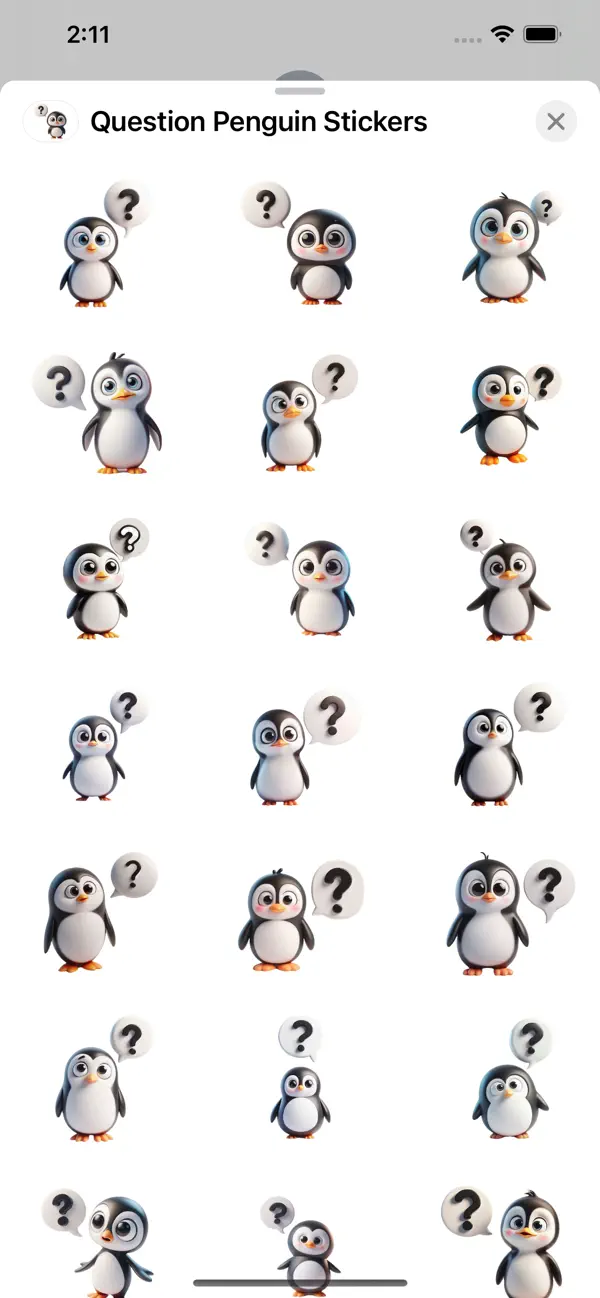 Screenshot #1 pour Question Penguin Stickers