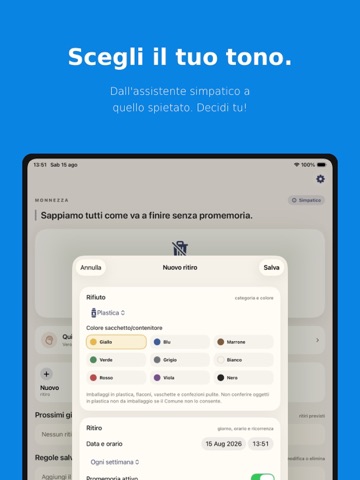 Monnezza iPad screenshot