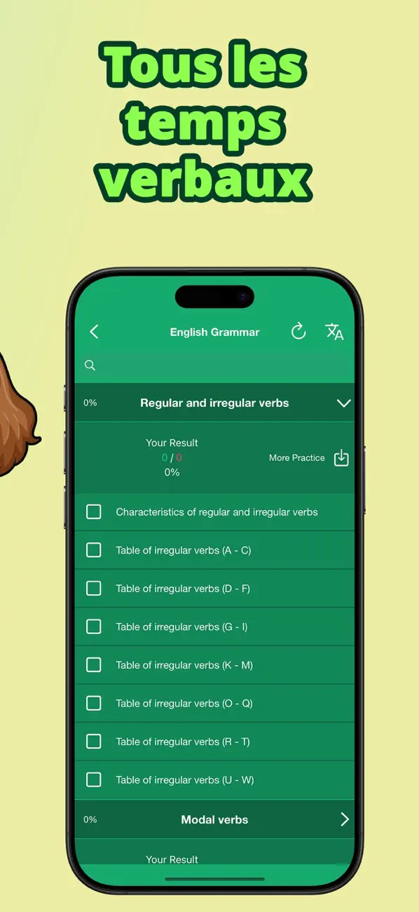 Screenshot #3 pour Exercices d'anglais: Verbes