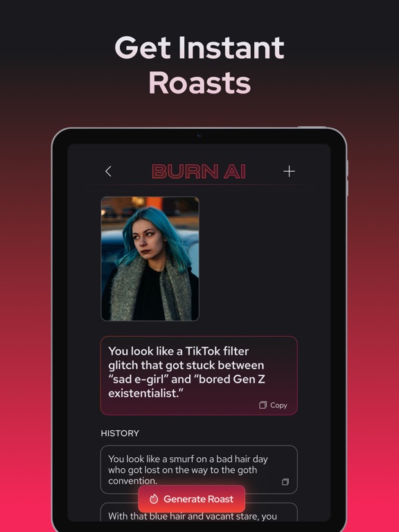 BurnAI: Roast Your Friends iPad screenshot 3 - Lifestyle app