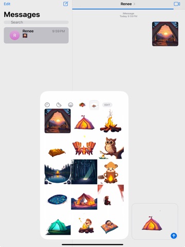Camping Under Stars Stickers iPad screenshot