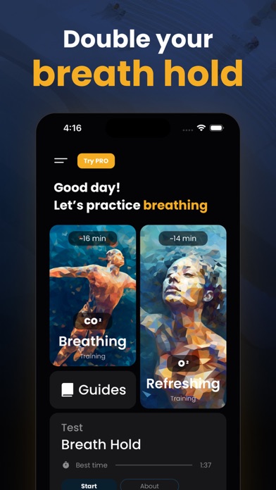 Freediving hold breath + Apnea Screenshot