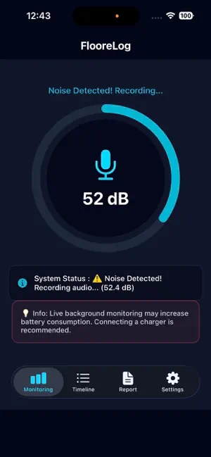 FloorLog - Noise Recorder & dB screenshot 1