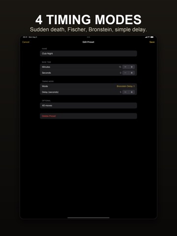 Chess Clock & Game Timer iPad screenshot