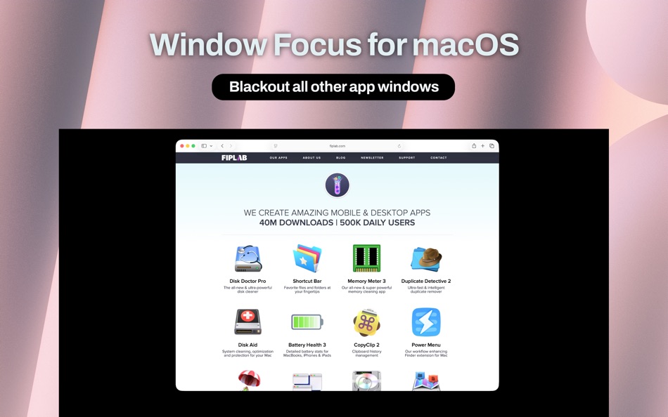 #4. Window Focus - Dim Screen (macOS) Przez: FIPLAB Ltd