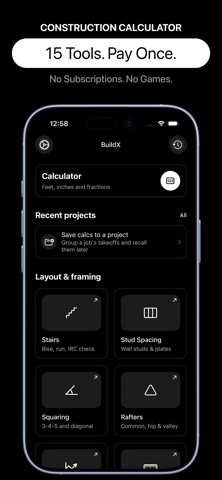 Rafter & Framing Calc: BuildX Screenshot 1 of 7