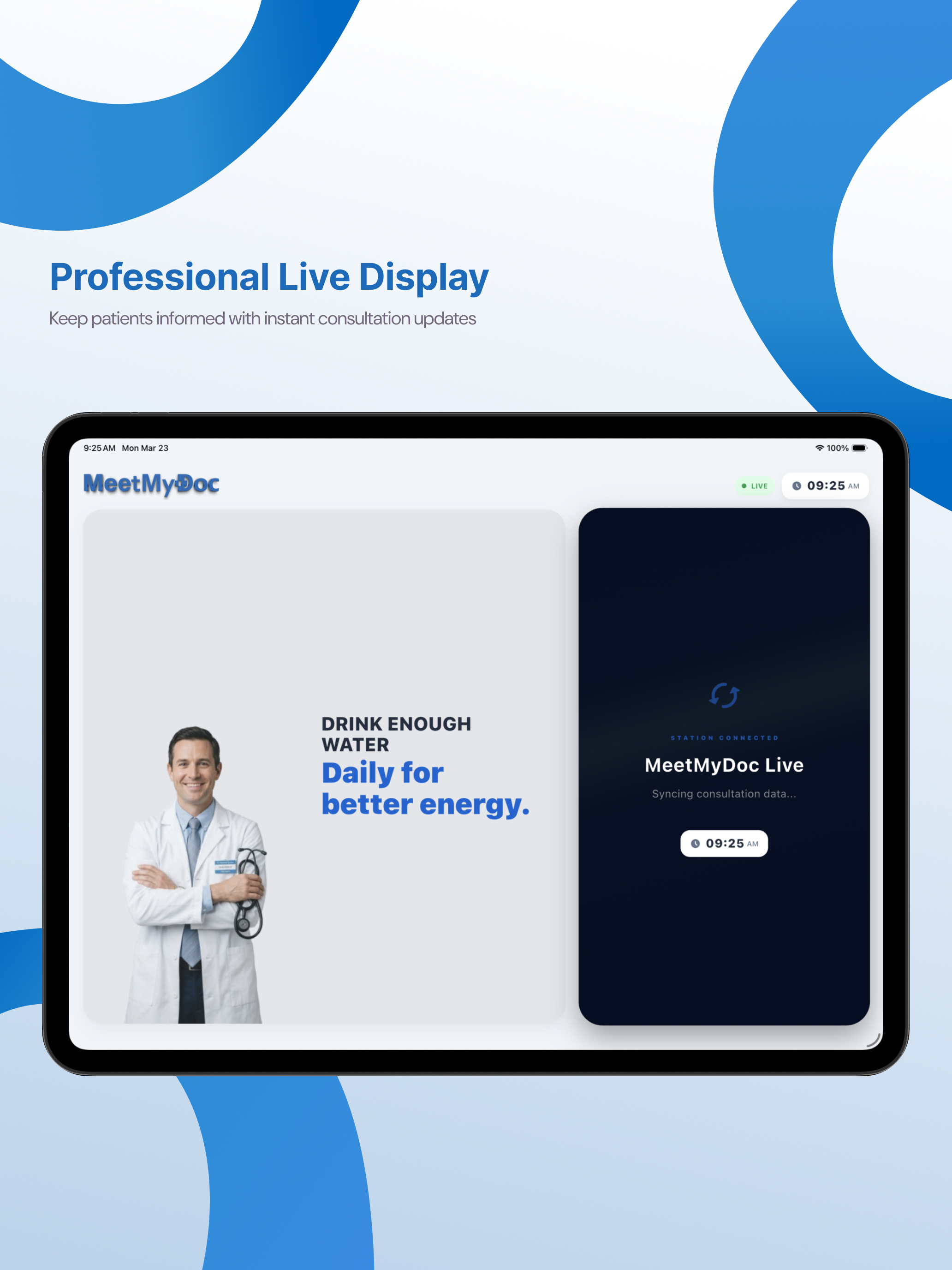 Token Display for MeetMyDoc