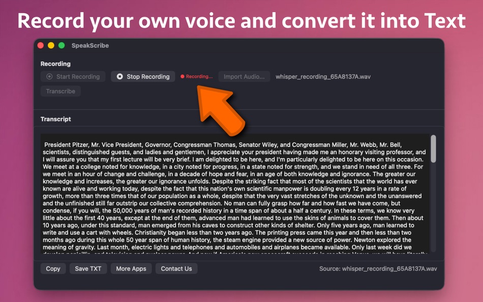 #2. SpeakScribe - Speech to Text (macOS) By: Nikhil Anshuman