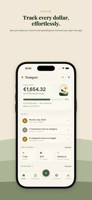 Temper: Control your money screenshot 1