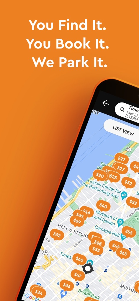 Icon GO - Discover how the app's interactive map displays available parking locations and their corresponding prices for effortless booking.
