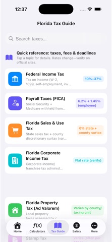 Florida Tax Guide screenshot