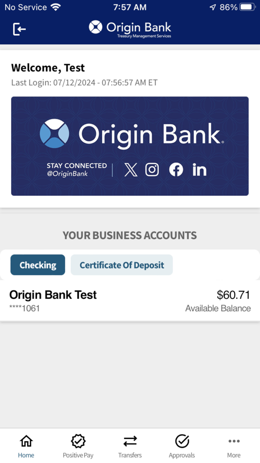 #2. Origin Bank Treasury Mgmt (iOS) 由: Origin Bank