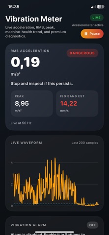 Vibration Detector Sensor screenshot