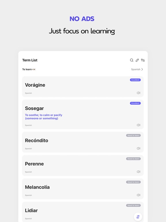 Screenshot #4 pour Onevoca - Flashcards