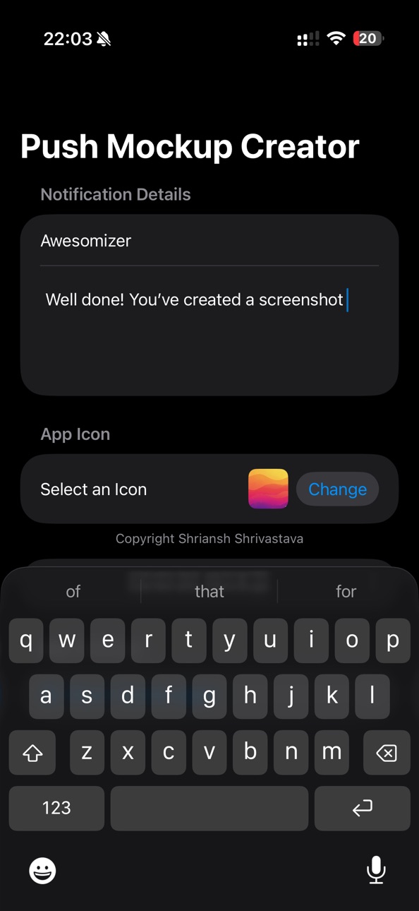 iPhone screenshot