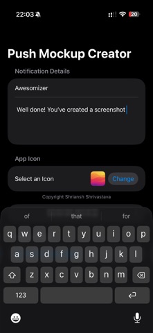 Mock me a Push screenshot