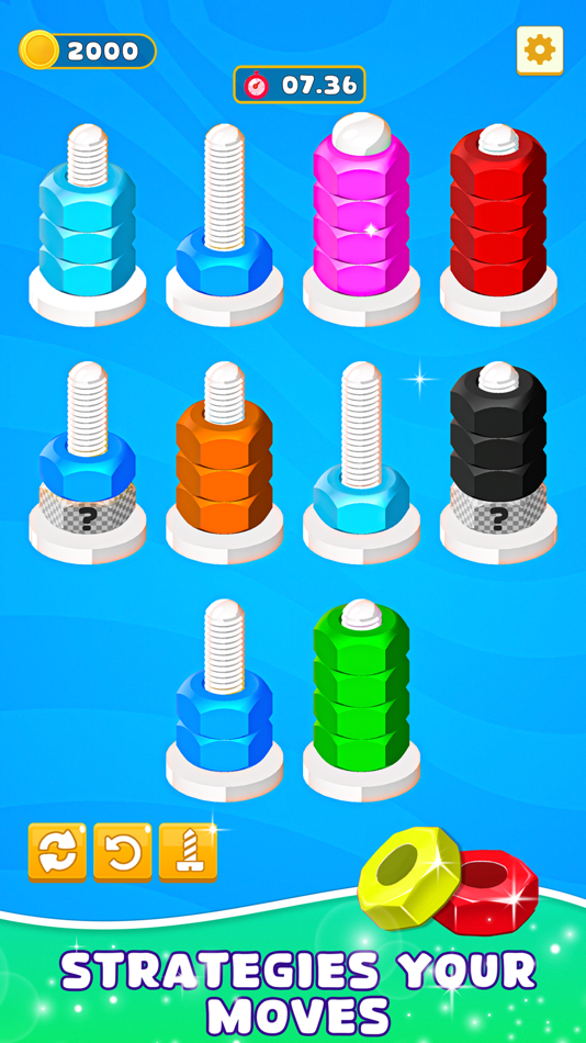 #6. Nuts Color Bolts: Sorting Game (iOS) Bởi: The Game Storm Studios (Pvt) Ltd