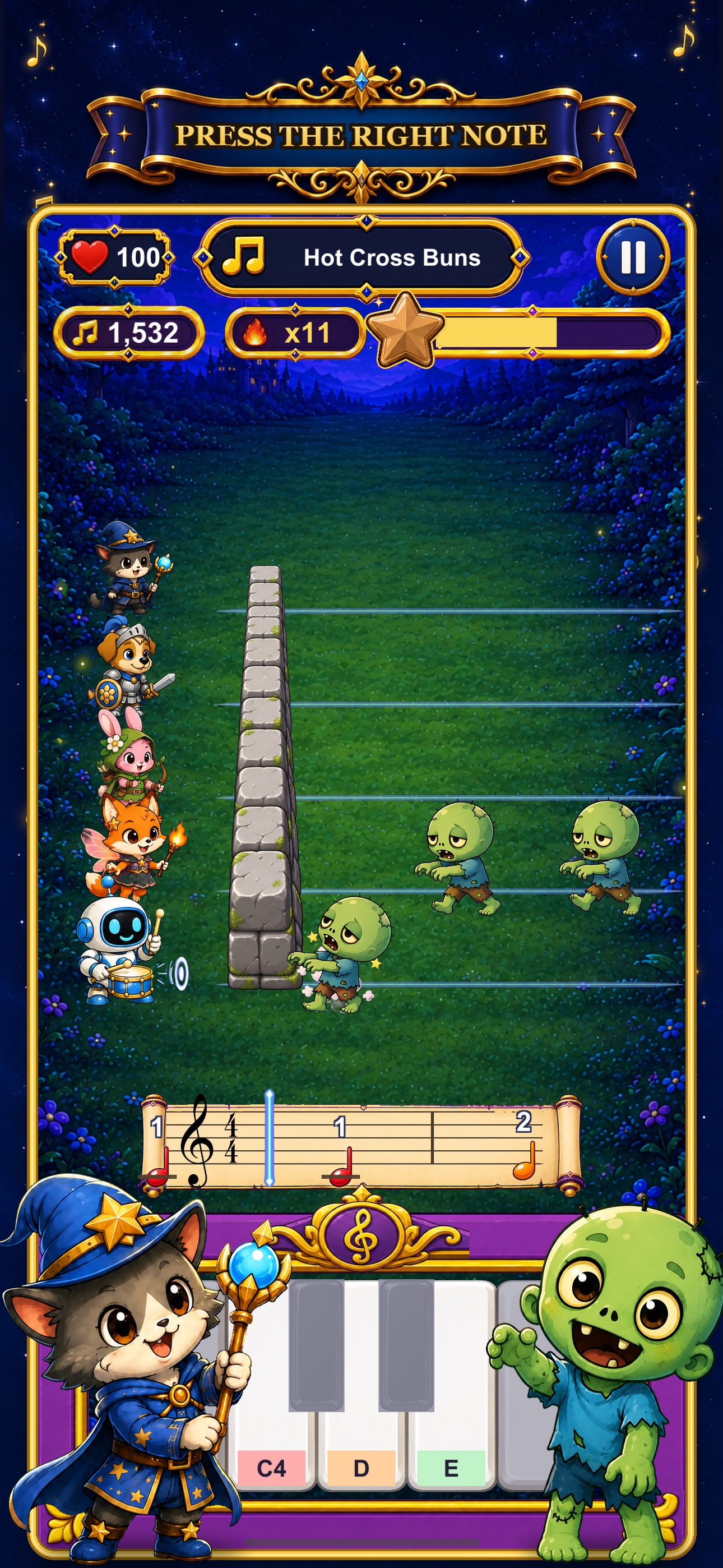 Screenshot 2 of Piano and Zombies