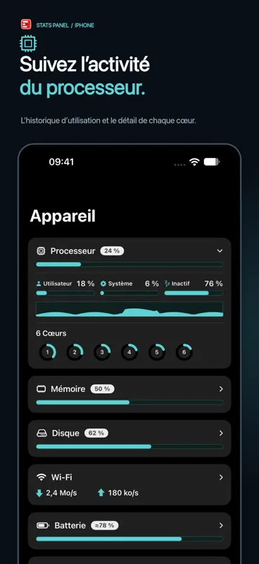 Stats Panel - Moniteur Système screenshot 2 of 9