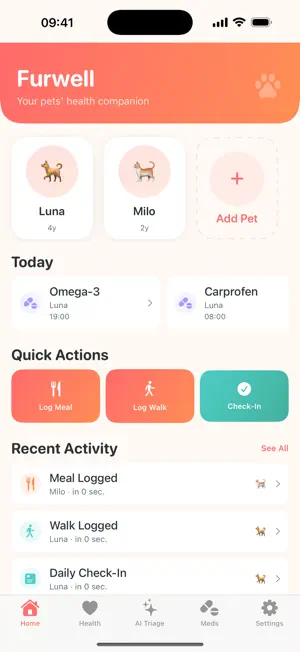 Furwell: Pet Health Tracker screenshot 1