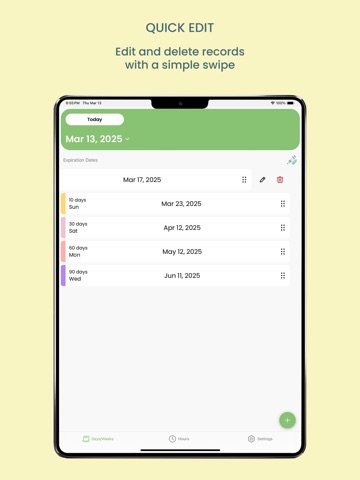 RxDateCalc iPad screenshot