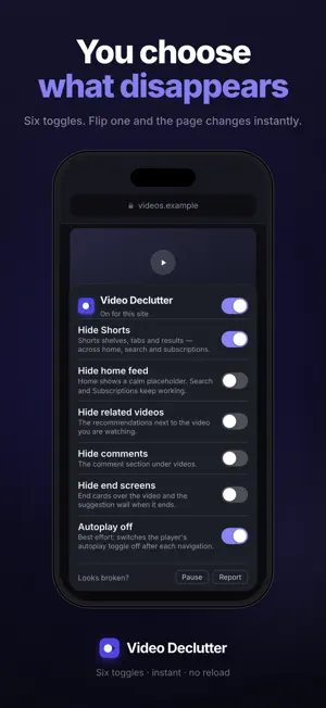 Video Declutter for Safari screenshot 3