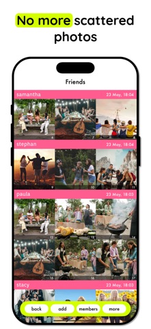 Campfire - group photo sharing iPhone screenshot