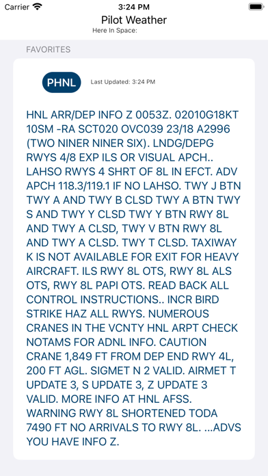 Pilot Weather DATIS Screenshot