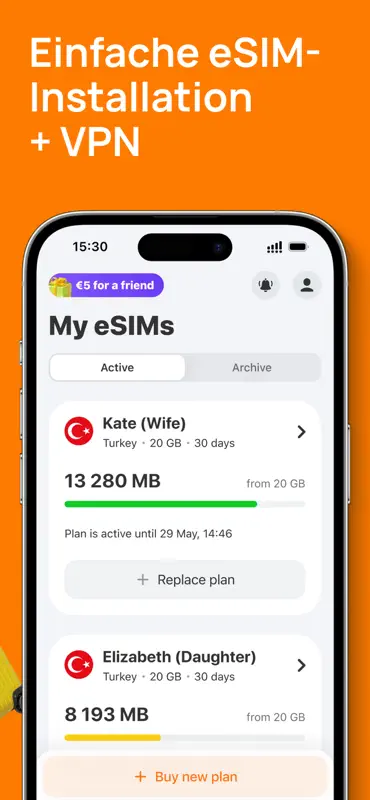 Yesim: Reisen eSIM, Internet screenshot 3 of 8