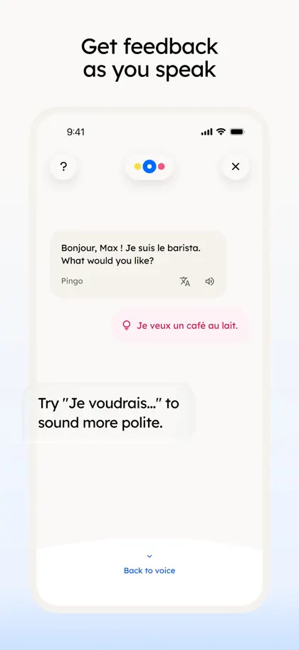 Screenshot 3 di 6 di Language Learning: Pingo AI