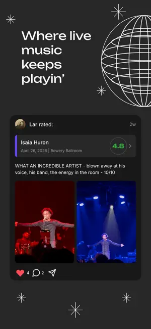 Tracklist: Live music ratings screenshot 1