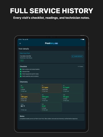 Poolistry Pro: Pool Service iPad screenshot