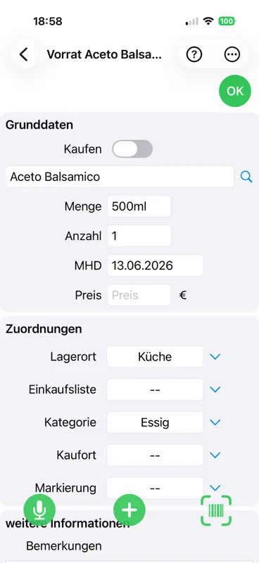 VorratsManager screenshot 3 of 5