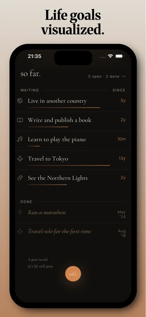 Screenshot #1 pour so far. - simple bucket list