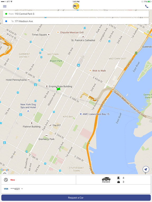 Sunset Park Car Serv iPad screenshot 2 - Travel app