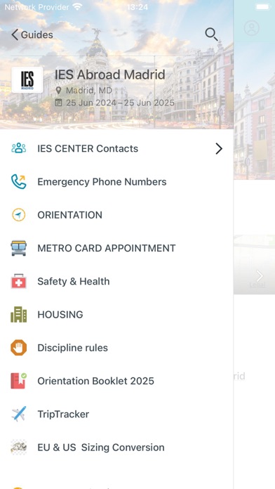 IES Abroad app screenshot