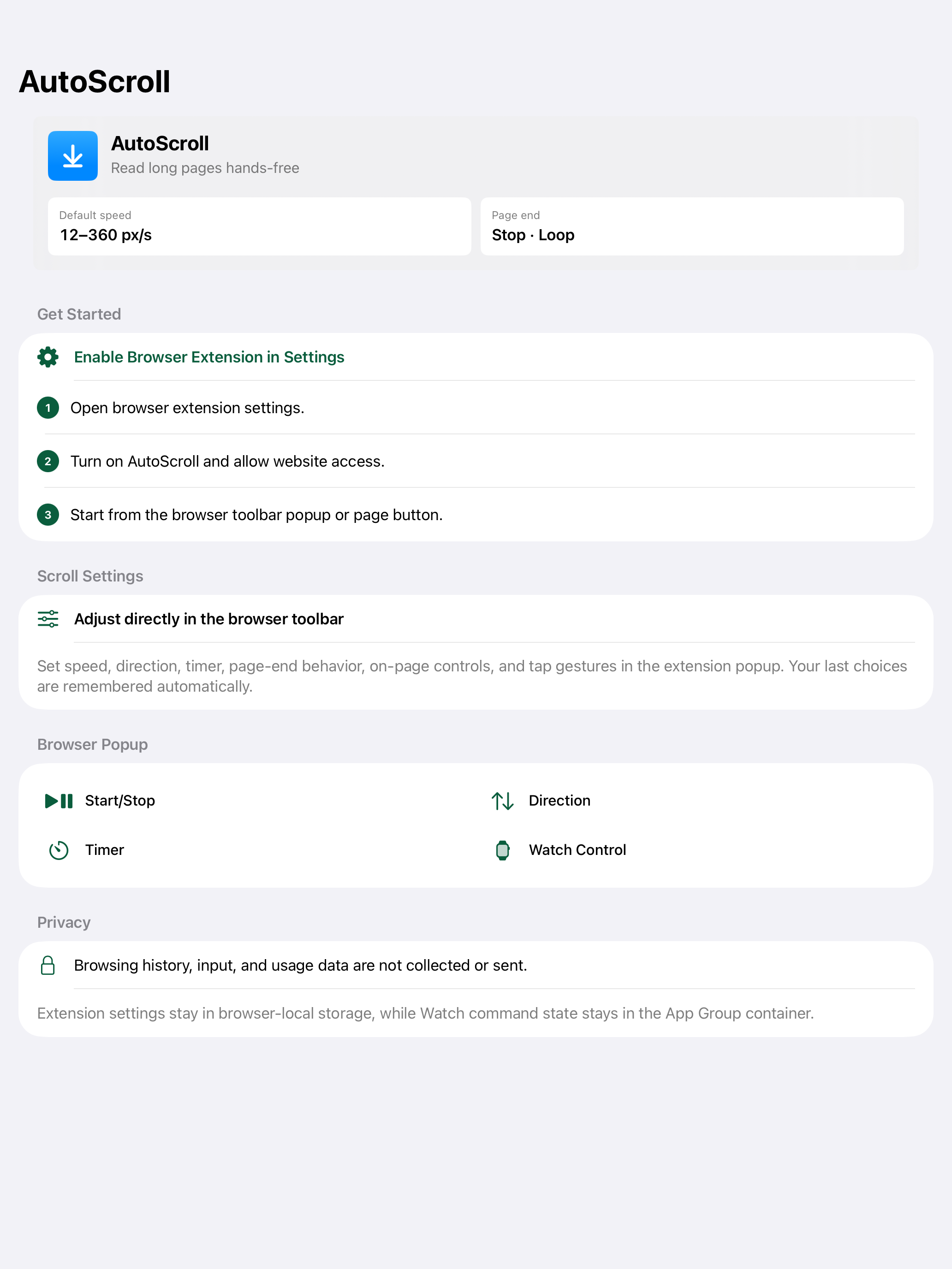 AutoScroll Browser Reader screenshot 4