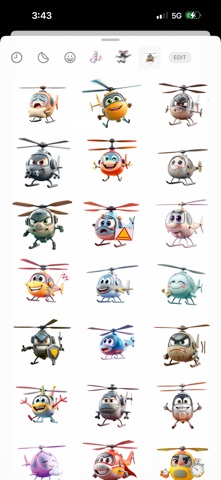 Whirring Helicopter Stickers iPhone screenshot