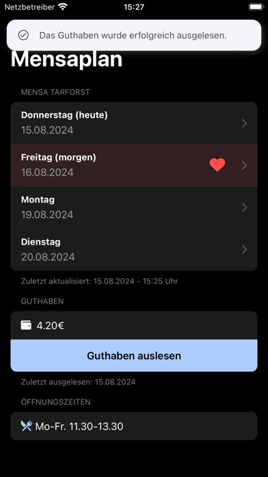 Mensaplan Trier Screenshot