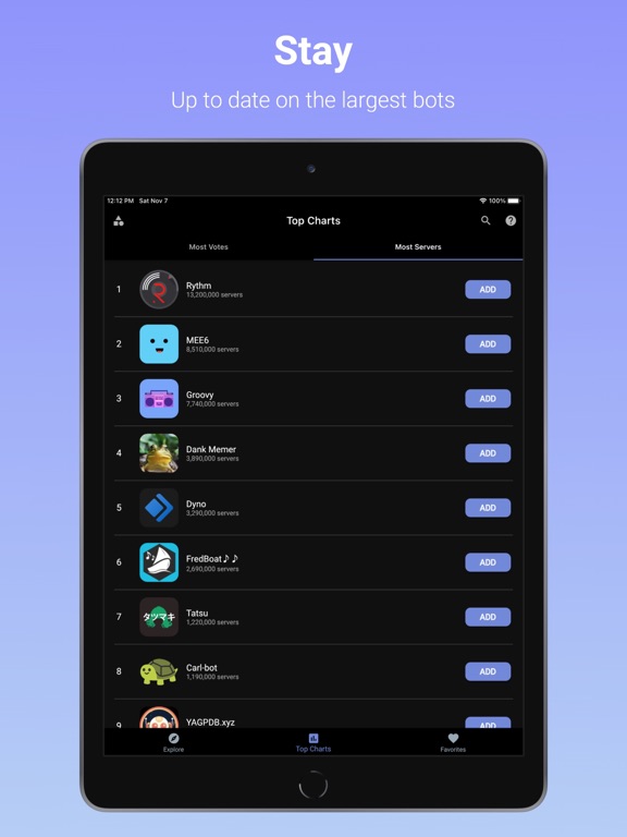 Bots for Discord iPad screenshot 5 - Utilities app
