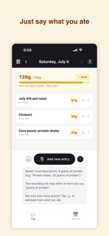ProteinSquawk: Voice Tracker screenshot