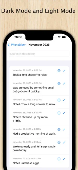 PhoneDiary Tagebuch screenshot 2