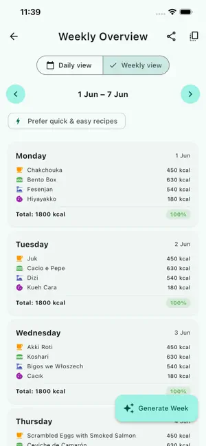 Caloq: Calorie & Meal Planner screenshot 4
