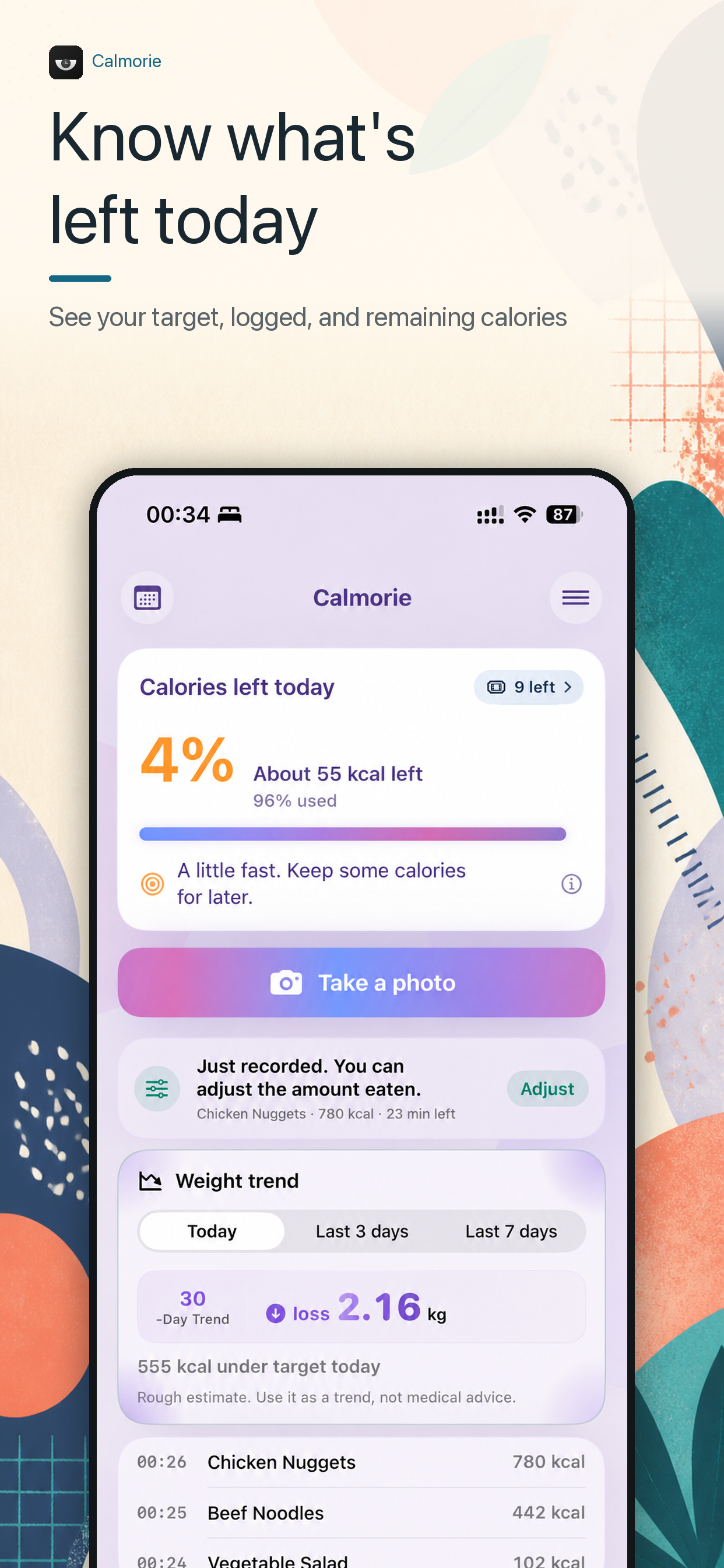 Calmorie: AI Calorie Counter screenshot 3