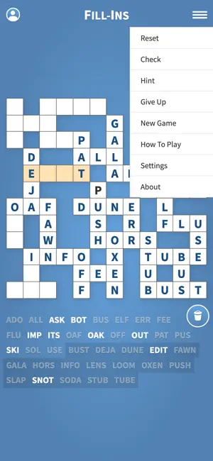 Fill-Ins · Word Fit Puzzles screenshot 2