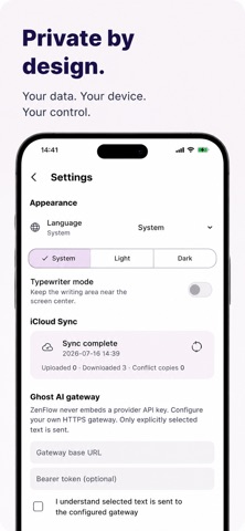 ZenFlow AI Markdown iPhone screenshot